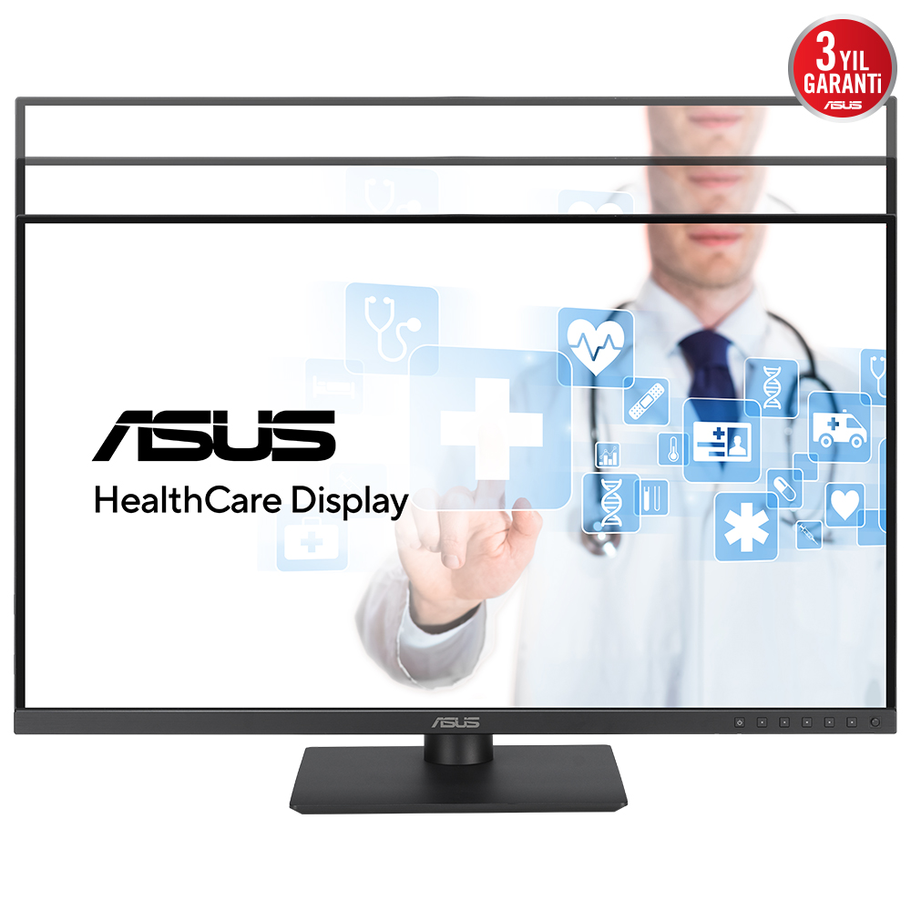 ASUS 27" IPS HA2741A 5MS 75HZ HDMI-DP TYPEC Medikal Pivot Monitör 2560x1440