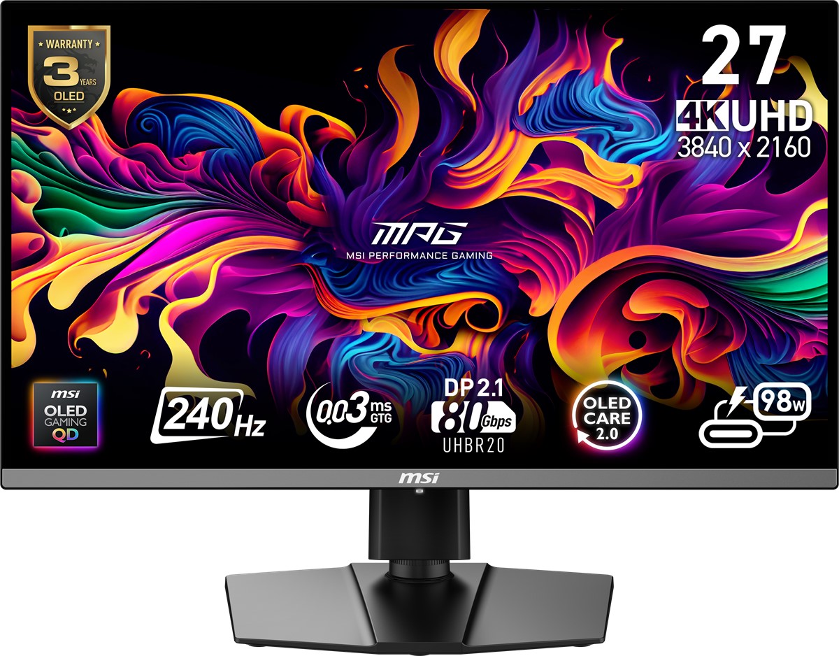 MSI 26.5" MPG 272URX QD-OLED 0.03MS 240HZ HDMI-DP Pivot Gaming Monitör 3840x2160