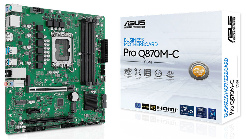 ASUS PRO Q870M-C-CSM DDR5 HDMI-DP TYPEC PCIE 5.0 1851p mATX vPRO Destekli Kurumsal Anakart /  90MB1KEP-M0EAYC