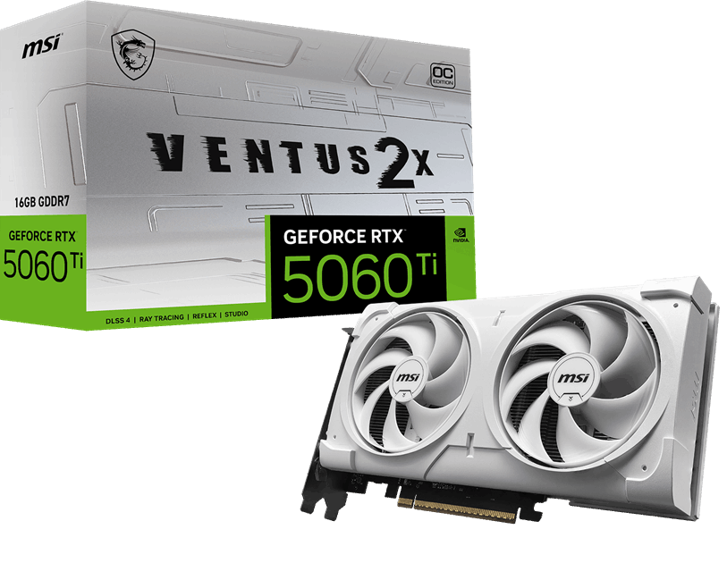 MSI 16GB RTX5060TI 16G VENTUS 2X OC WHITE PLUS GDDR7 128bit HDMI-DP PCIE 5.0