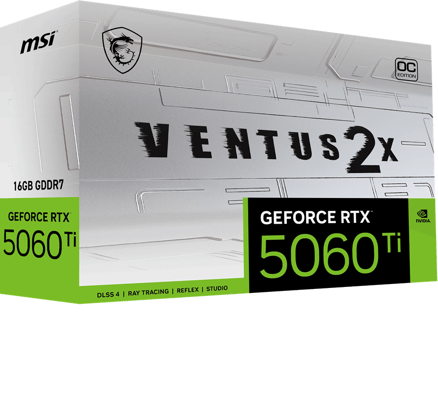 MSI 16GB RTX5060TI 16G VENTUS 2X OC WHITE PLUS GDDR7 128bit HDMI-DP PCIE 5.0
