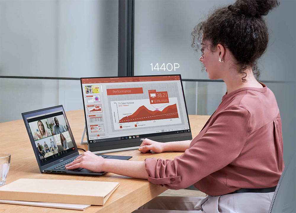 ASUS 27" IPS ZenScreen MB27ACF 5MS 100HZ HDMI-TYPEC Taşınabilir Monitör 2560x1440 / 90LM0AU5-B01A71