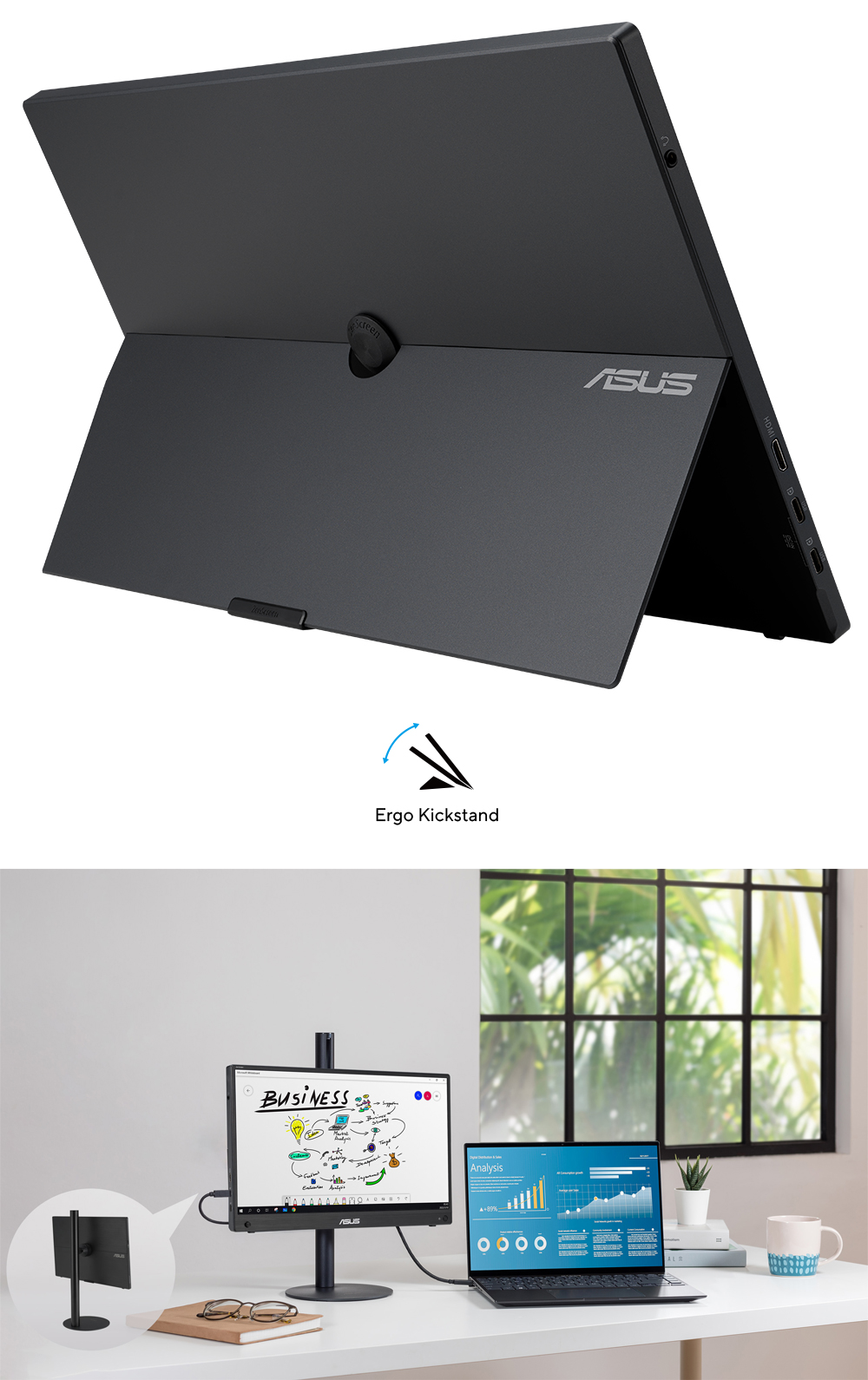 ASUS 15.6" ZENSCREEN MB16AHG 3MS 144HZ mini HDMI-TYPEC Taşınabilir Monitör 1920x1080 /  90LM08U0-B02170