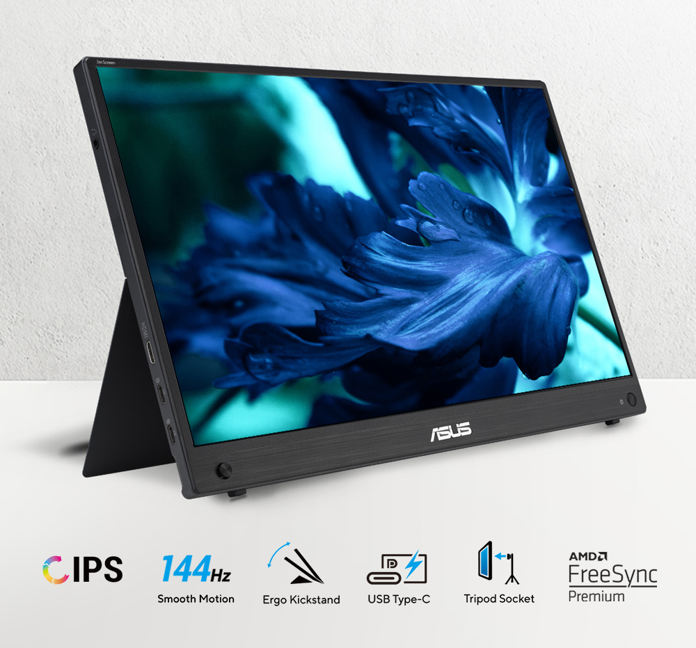 ASUS 15.6" ZENSCREEN MB16AHG 3MS 144HZ mini HDMI-TYPEC Taşınabilir Monitör 1920x1080 /  90LM08U0-B02170