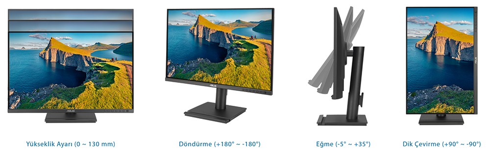 ASUS 24.1" IPS BE248CFN 5MS 100HZ HDMI-DP TYPEC TJ45 Multimedya Kurumsal Pivot Monitör 1920x1200 / 90LM0AJ0-B02K70