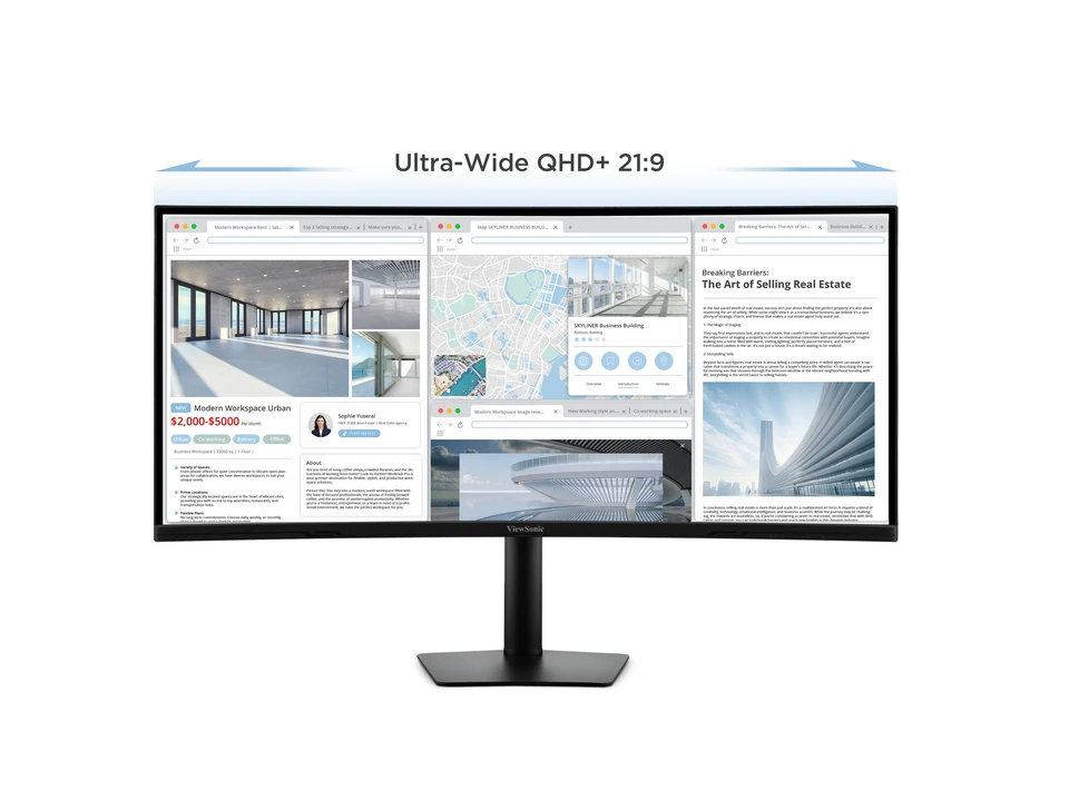 VIEWSONIC 37.5" IPS VA3820C 5MS 75HZ HDMI-DP TYPEC Kavisli Kurumsal Monitör 3840x1600