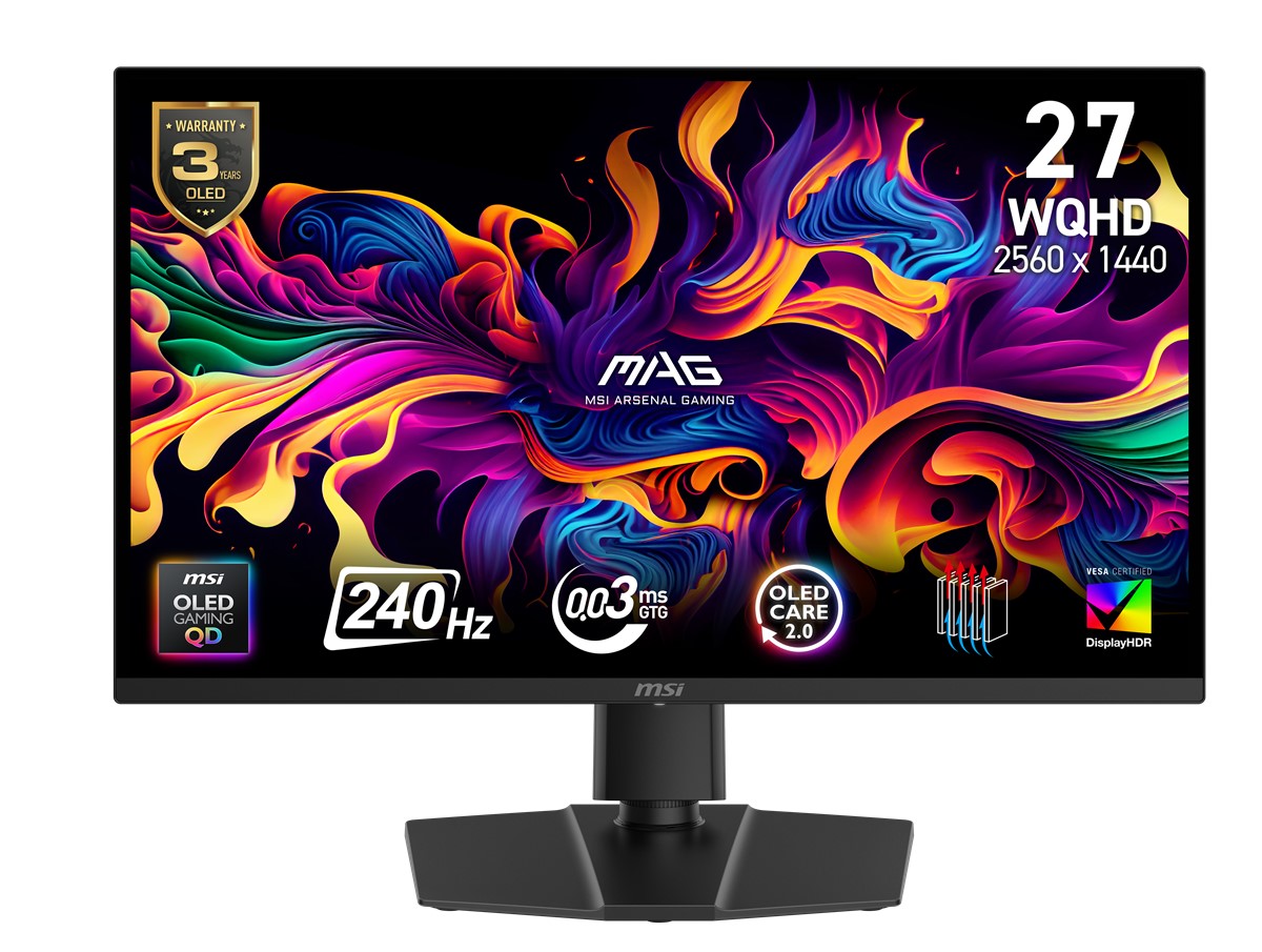 MSI 26.5" MAG 271QP QD-OLED X24 0.03MS 240HZ HDMI-DP Gaming Monitör 2560x1440