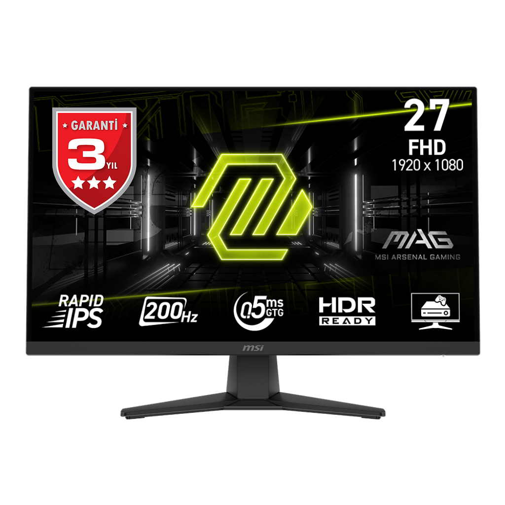 MSI 27" RAPID IPS MAG 272F 0.5MS 200HZ HDMI-DP Gaming Monitör 1920x1080