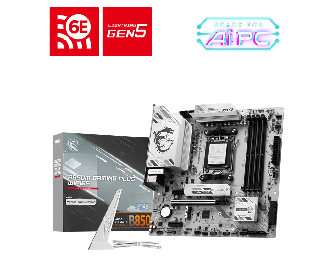 MSI B850M GAMING PLUS WIFI6E DDR5 HDMI-DP TYPEC PCIE 5.0 AM5 mATX