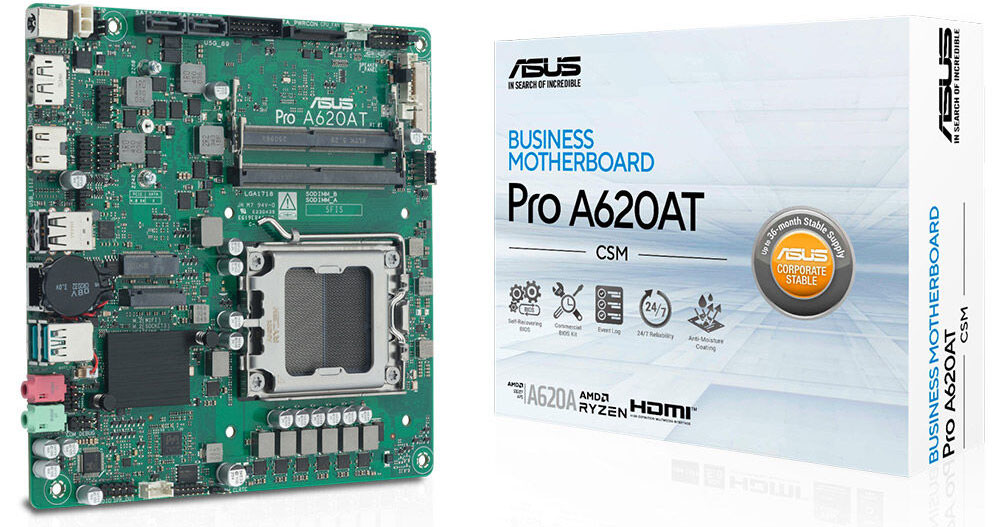 ASUS PRO A620AT- CSM DDR5 HDMI-DP PCIE 4.0 AM5 mATX Kurumsal Anakart