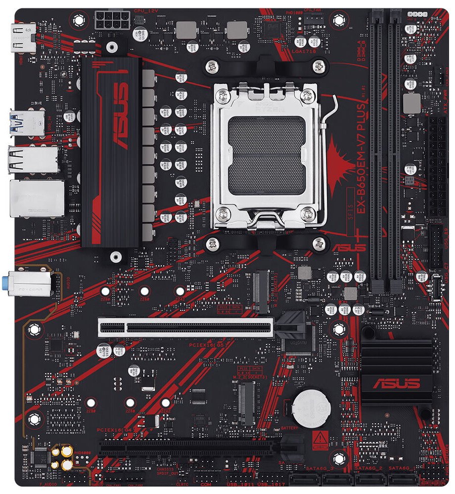 ASUS EX-B650EM-V7 PLUS DDR5 HDMI PCIE 4.0 AM5 mATX / 90MB1LXM-M0EAY0