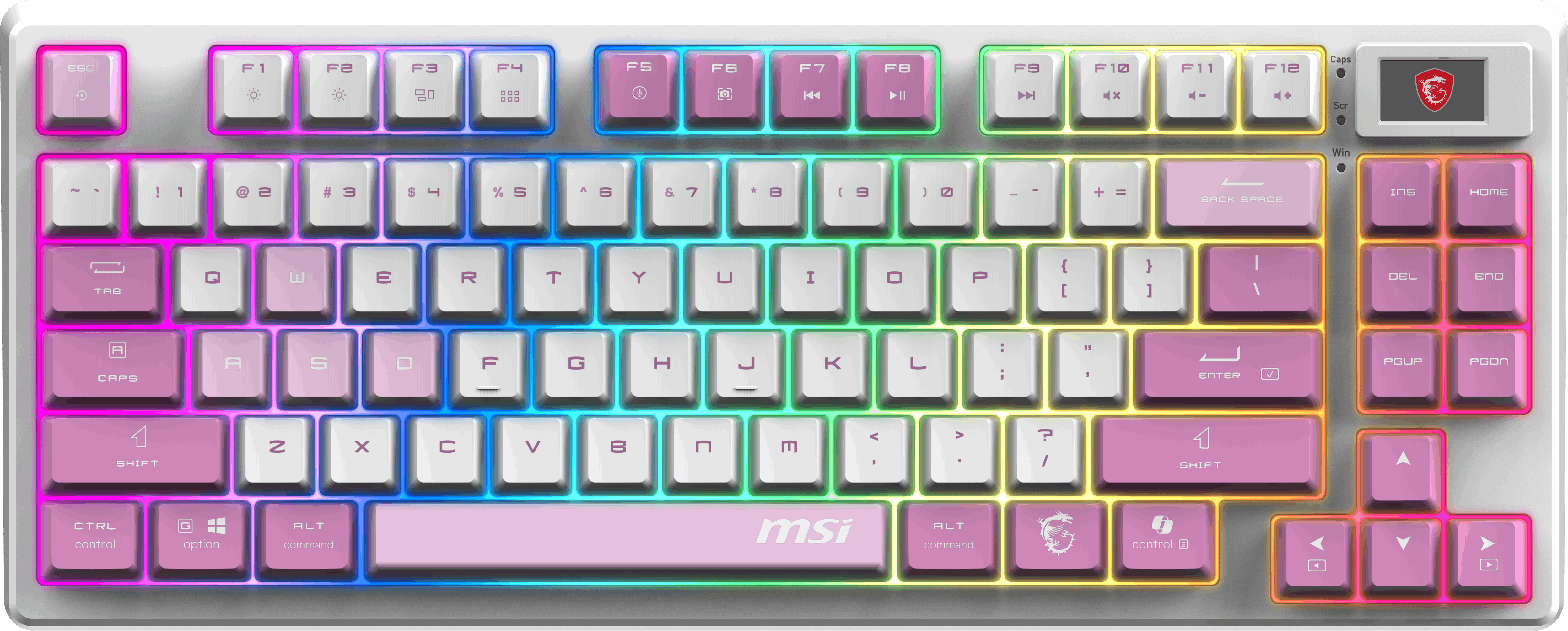MSI Q TR GG Forge GK600 TKL Violet Switch Mekanik Beyaz/Mor Oyuncu Klavyesi
