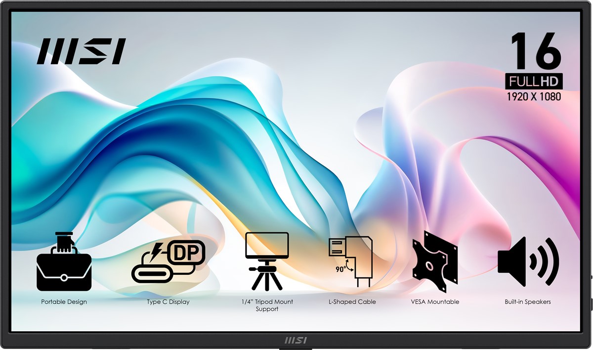 MSI 15.6" IPS PRO MP165 E6 4MS 60HZ HDMI-TYPEC Taşınabilir Monitör 1920x1080