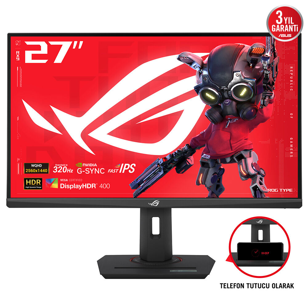 ASUS 27" IPS ROG STRIX XG27ACMS 0.3MS 320HZ OC HDMI-DP TYPEC Pivot Gaming Monitör 2560x1440 /  90LM0BE0-B01171