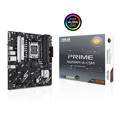 ASUS PRIME A620AM-A-CSM DDR5 HDMI-DP PCIE 4.0 AM5 mATX Kurumsal Anakart
