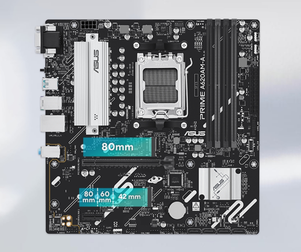 ASUS PRIME A620AM-A-CSM DDR5 HDMI-DP PCIE 4.0 AM5 mATX Kurumsal Anakart