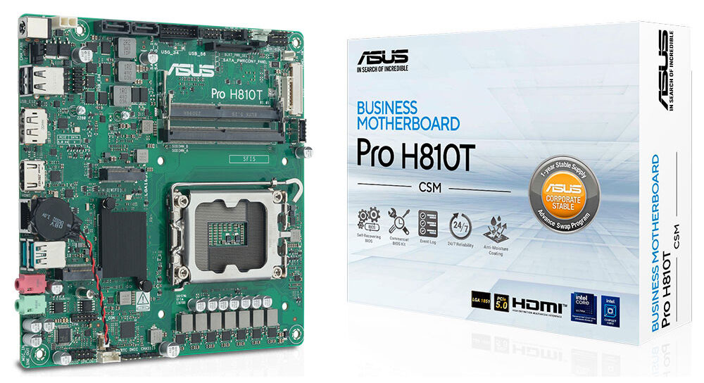 ASUS PRO H810T-CSM DDR5 HDMI-DP PCIE 5.0 1851p ATX Kurumsal Anakart