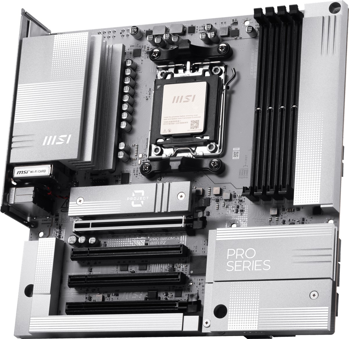 MSI PRO B850M-A WIFI7 PZ DDR5 HDMI-DP TYPEC PCIE 5.0 AM5 mATX BEYAZ