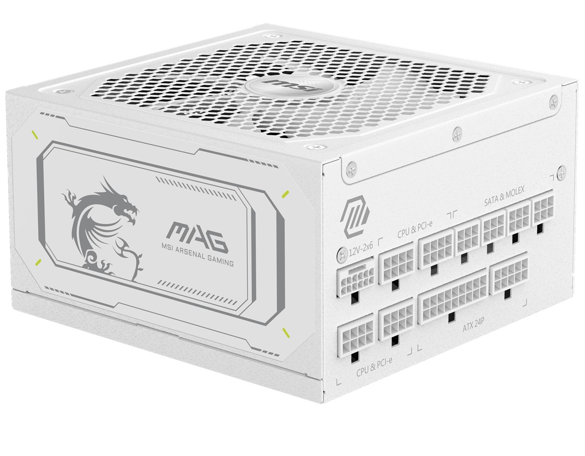 MSI 1000w 80+ Gold MAG A1000GL PCIE5 WHITE Tam Modüler Power Supply Beyaz