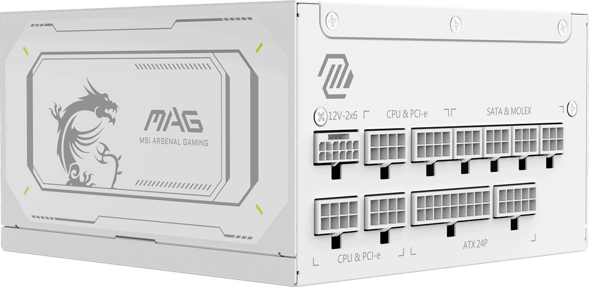 MSI 1000w 80+ Gold MAG A1000GL PCIE5 WHITE Tam Modüler Power Supply Beyaz