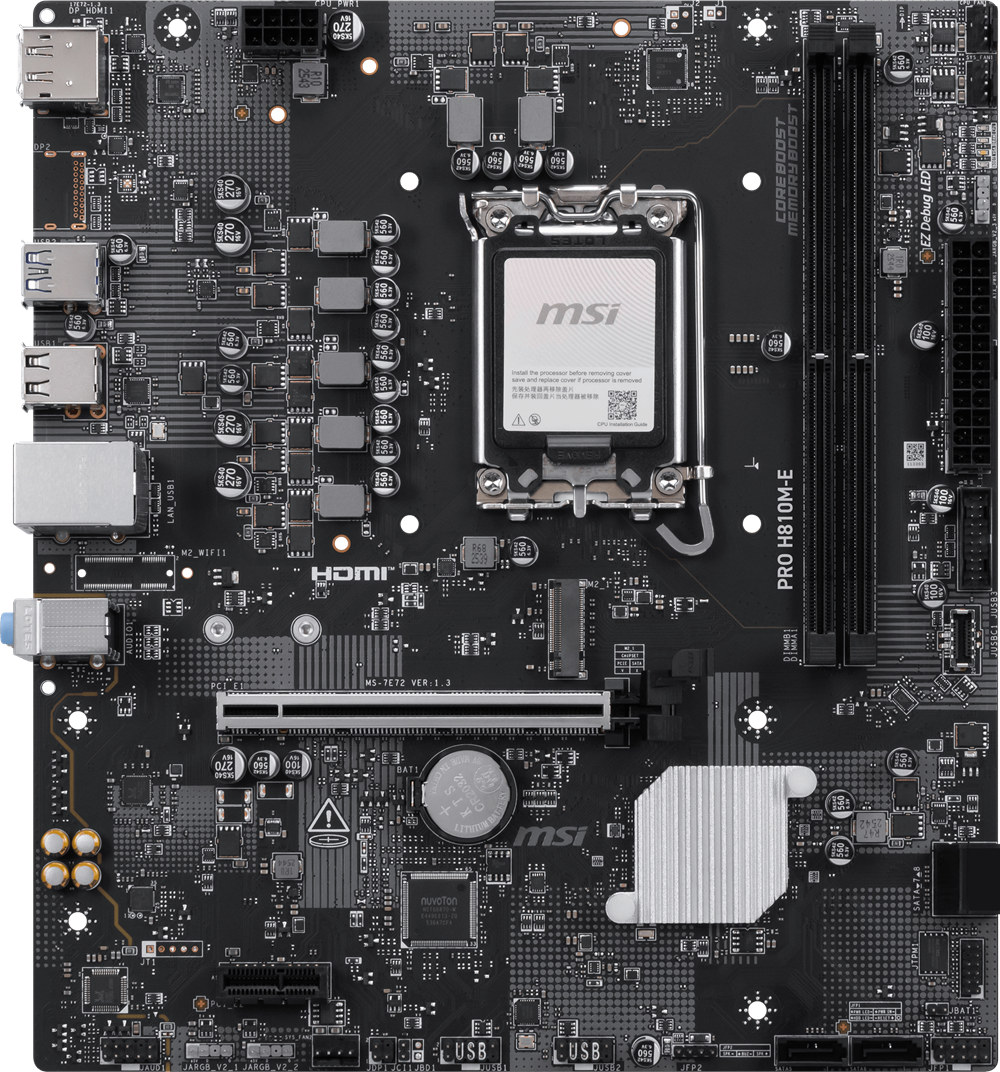 MSI PRO H810M-E DDR5 HDMI-DP PCIE 4.0 1851p mATX