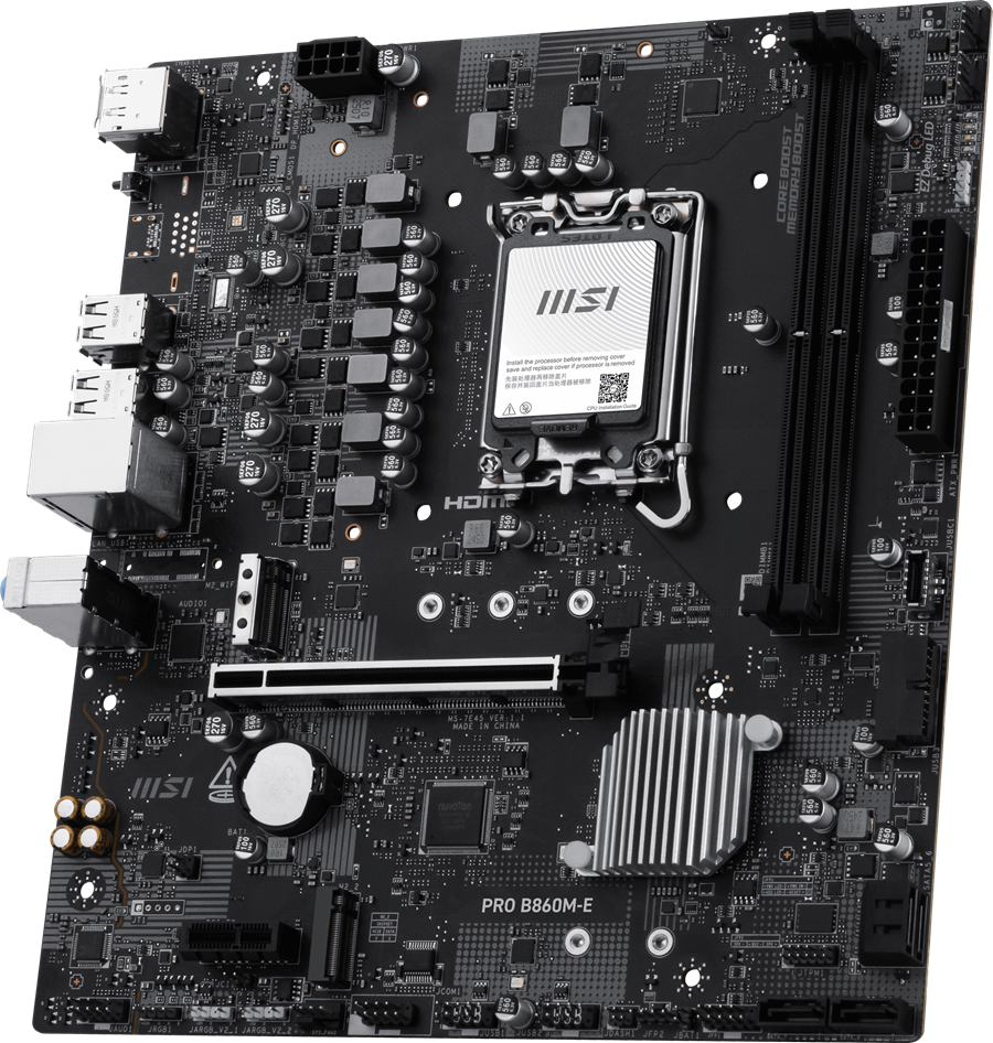 MSI PRO B860M-E DDR5 HDMI-DP PCIE 5.0 1851p mATX