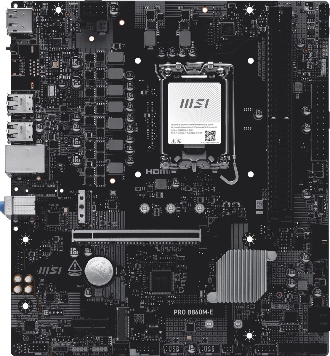 MSI PRO B860M-E DDR5 HDMI-DP PCIE 5.0 1851p mATX