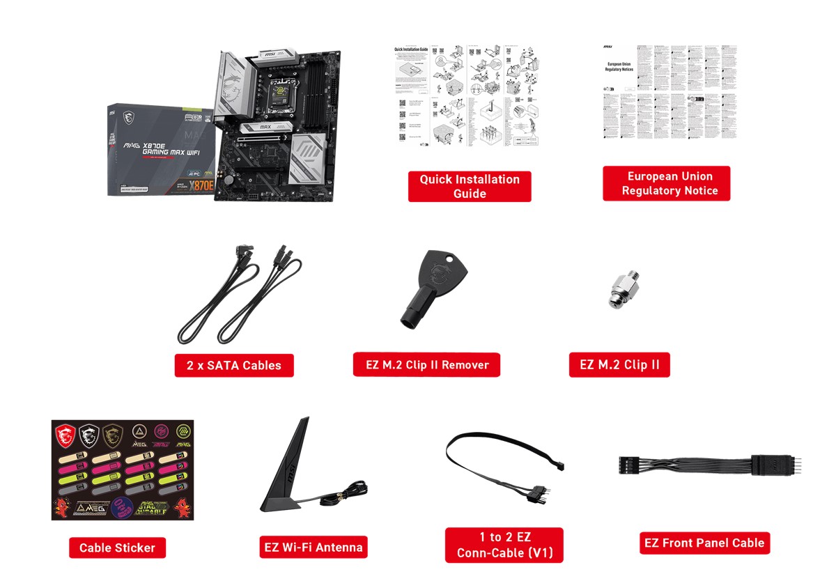 MSI MAG X870E GAMING MAX WIFI7 DDR5 HDMI-DP PCIE 5.0 AM5 ATX