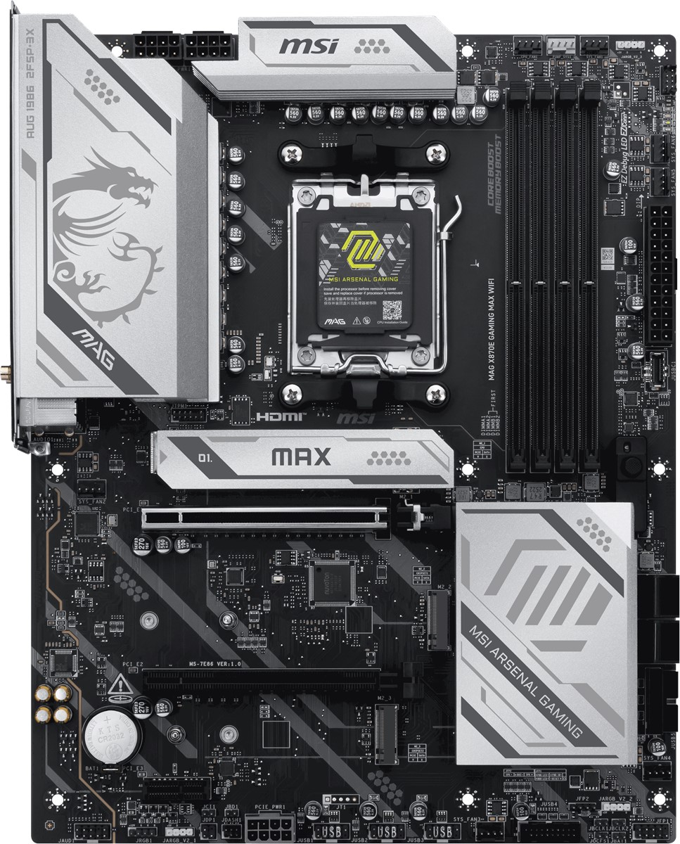 MSI MAG X870E GAMING MAX WIFI7 DDR5 HDMI-DP PCIE 5.0 AM5 ATX
