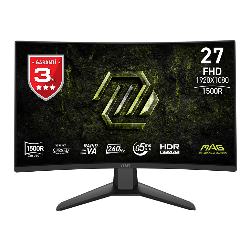 MSI 27" RAPID VA MAG 274CF X24 1MS 240Hz HDMI-DP Kavisli Gaming Monitör 1920x1080