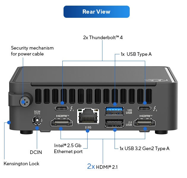 ASUS CORE 7 240H-RAM DİSK YOK-FDOS MINI PC / NUC15 PRO SLIM KITRNUC15CRKC700002 / 90AR00R2-M00070