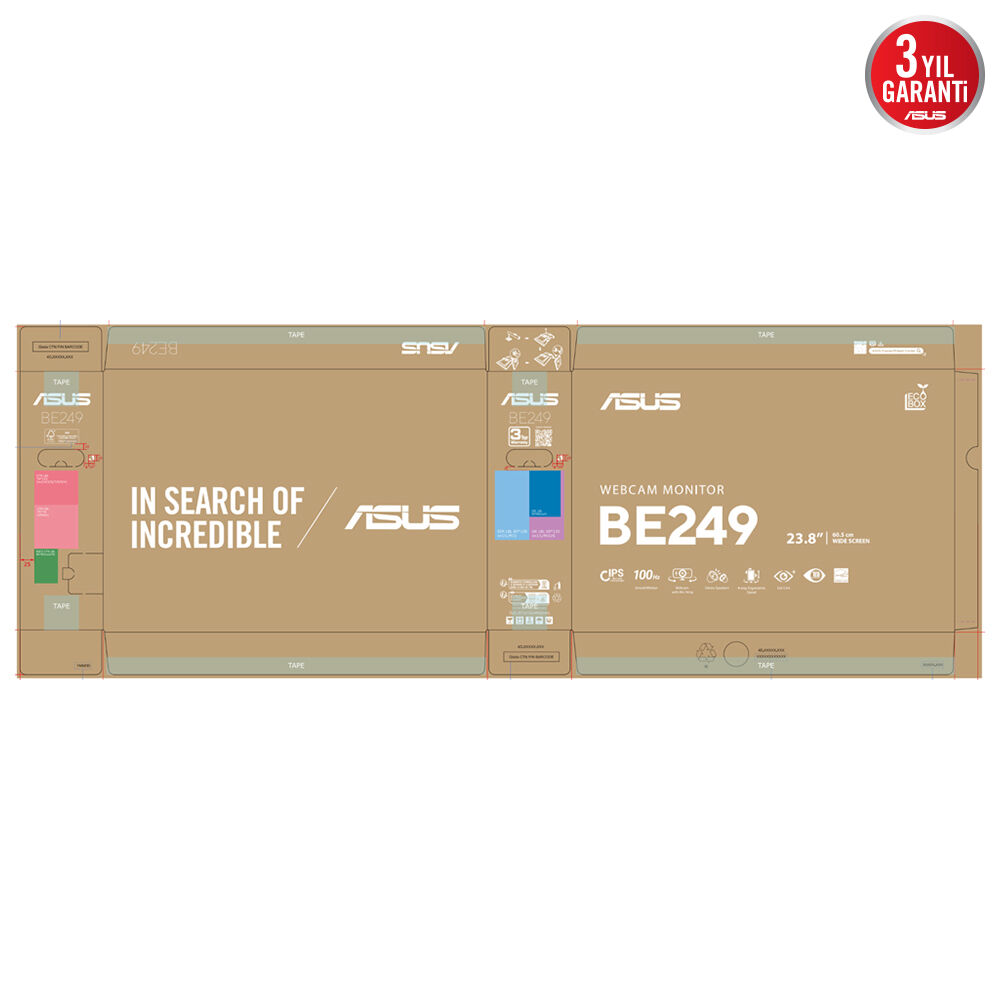 ASUS 23.8" IPS BE249QG 5MS 120HZ HDMI-DP Pivot Kurumsal Monitör 1920x1080