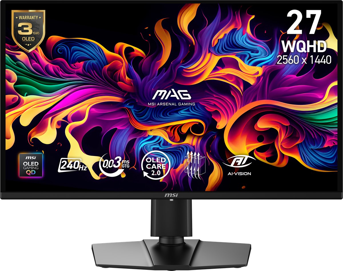 MSI 26.5" MAG 274QP QD-OLED X24 0.03MS 240HZ HDMI-DP Pivot Gaming Monitör 2560x1440