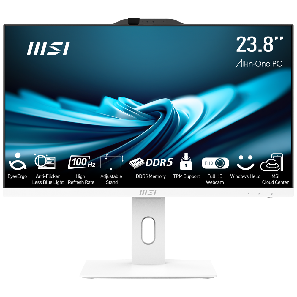 MSI AIO 23.8"  CORE i5 14400-16GB DDR5 RAM-512GB NVME-FDOS BEYAZ / PRO AP242P 14M-1201EU ikinci görünüm
