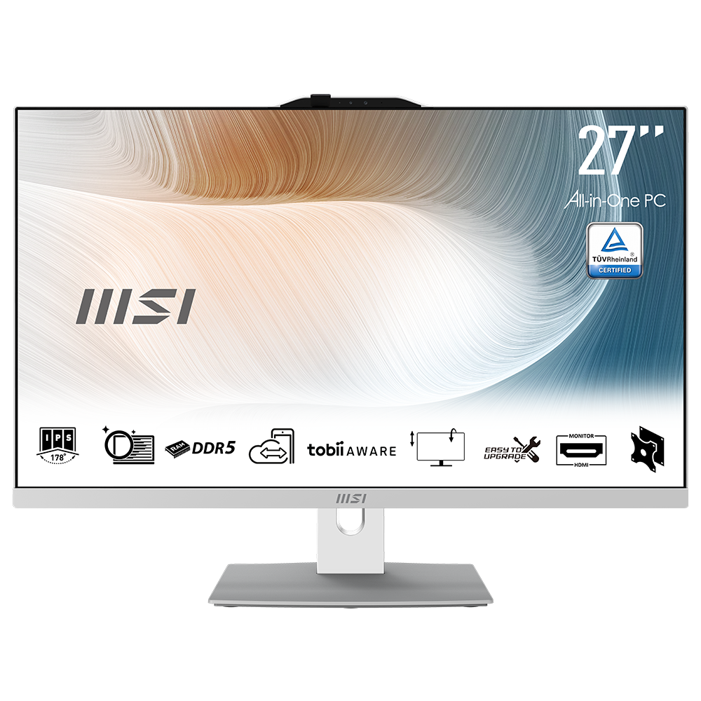 MSI AIO 27" CORE 5 120U-16GB DDR5 RAM-512GB NVME-FDOS BEYAZ / MODERN AM272P 1M-1294XEU ikinci görünüm