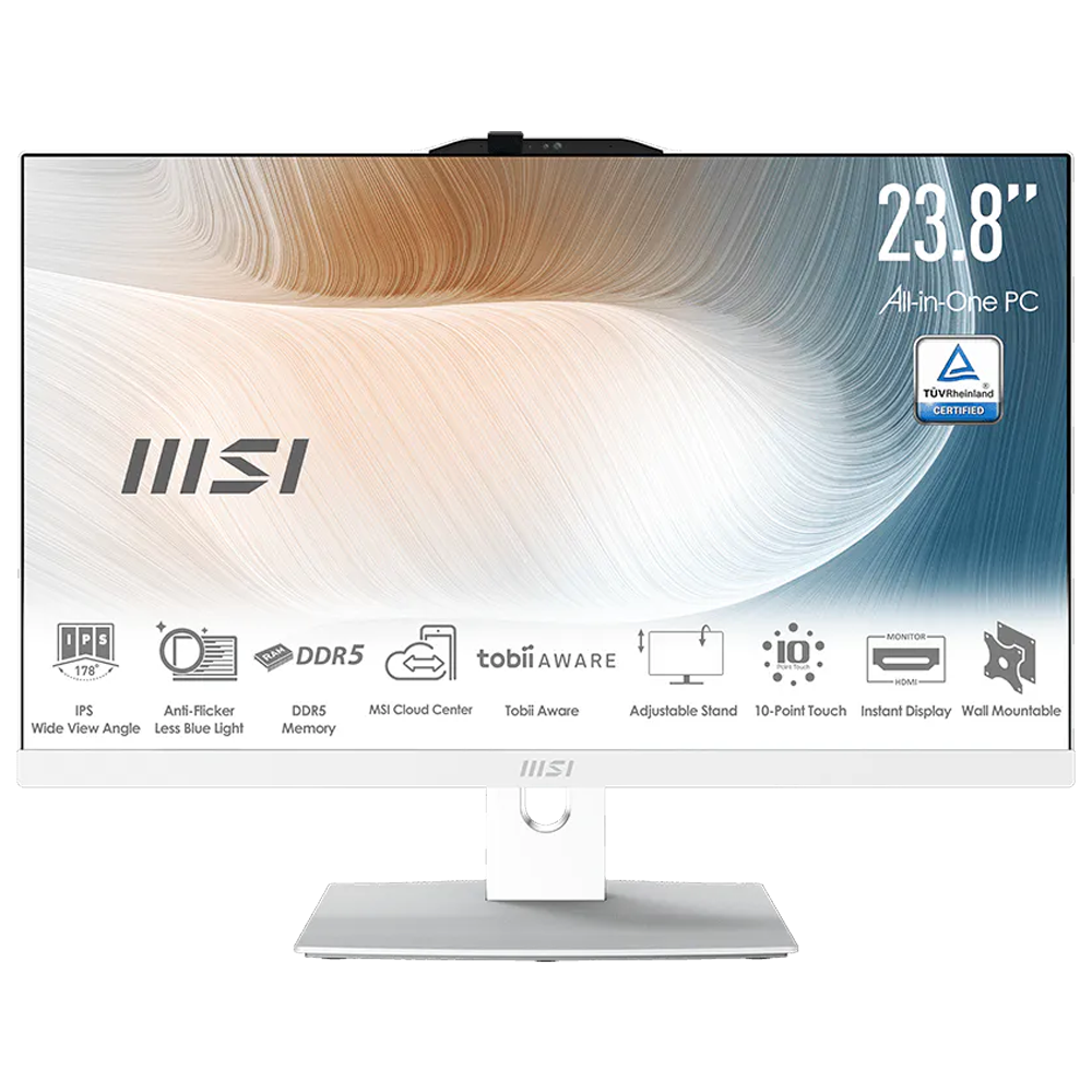 MSI AIO 23.8" CORE 7 150U-16GB DDR5 RAM-512GB NVME-FDOS BEYAZ / MODERN AM242P 1M-2288EU ikinci görünüm