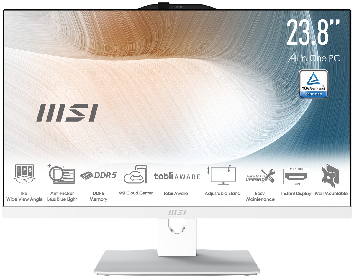 MSI AIO 23.8" CORE 5 120U-16GB DDR5 RAM-512GB NVME-FDOS / MODERN AM242P 1M-2089XEU