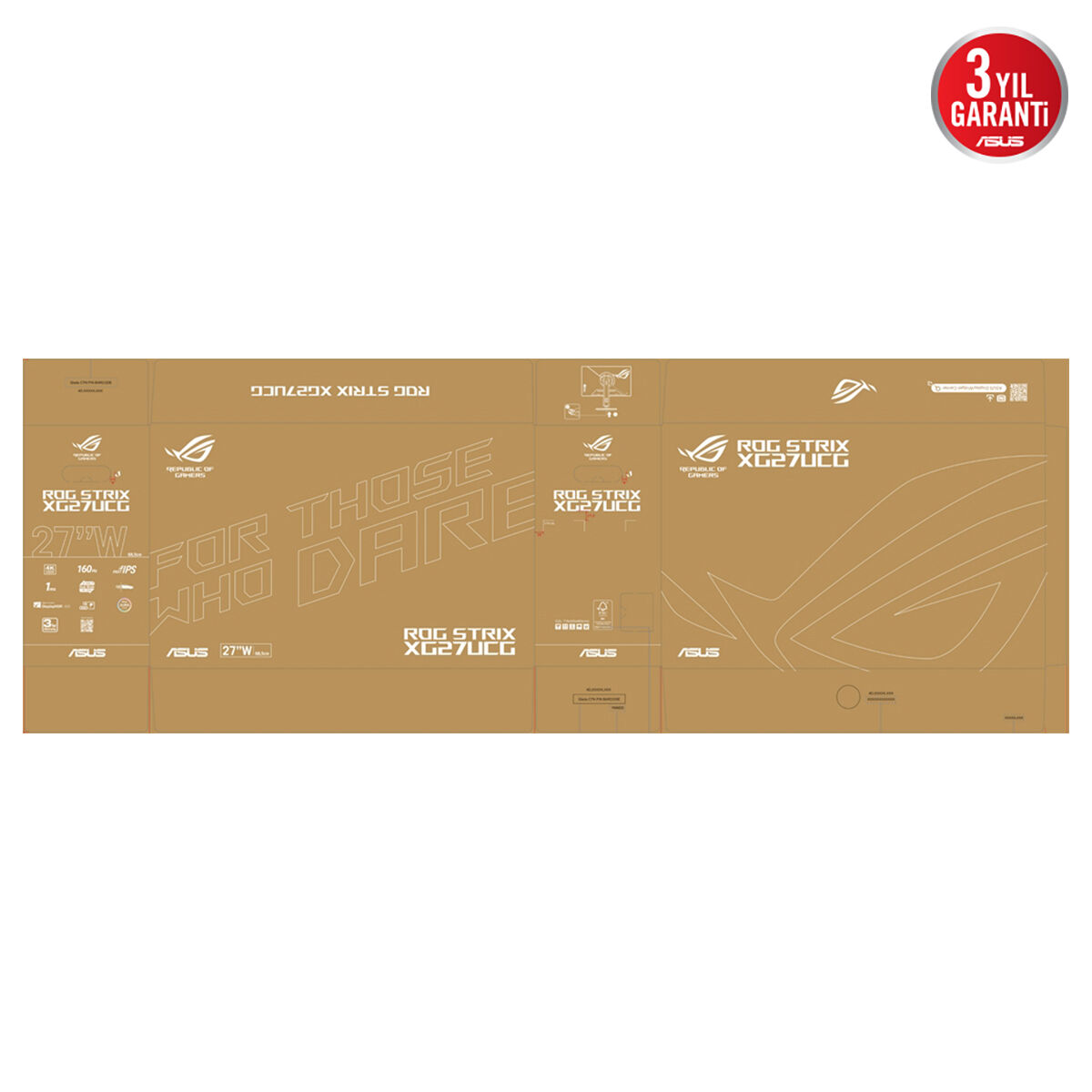 ASUS 27" FAST IPS ROG STRIX XG27UCGR 1MS DUAL 160-320HZ HDMI-DP TYPEC Gaming Monitör 3840x2160 / 90LM0CS0-B01371