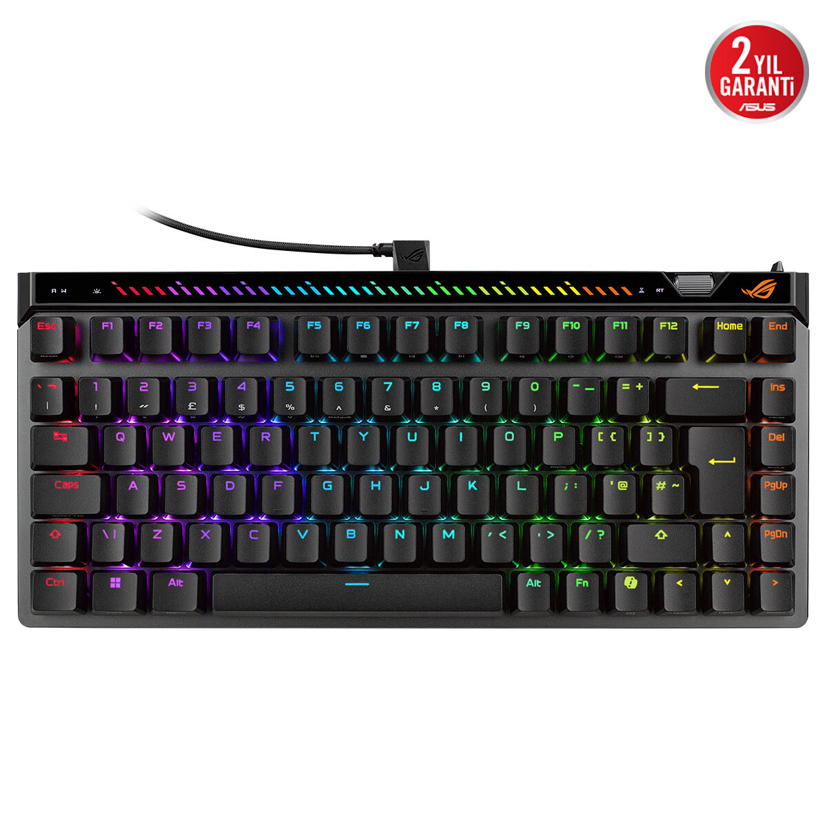 ASUS ROG Falchion Ace HFX 75% Rapid Trigger Manyetik Anahtarlı RGB İngilizce Q Kablolu Oyuncu Klavyesi ikinci görünüm