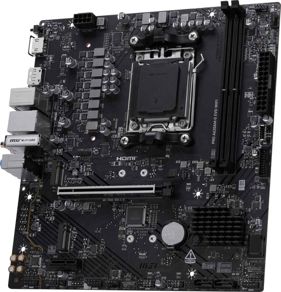 MSI PRO A620AM-G EVO WIFI6E DDR5 HDMI-DP PCIE 4.0 AM5 mATX