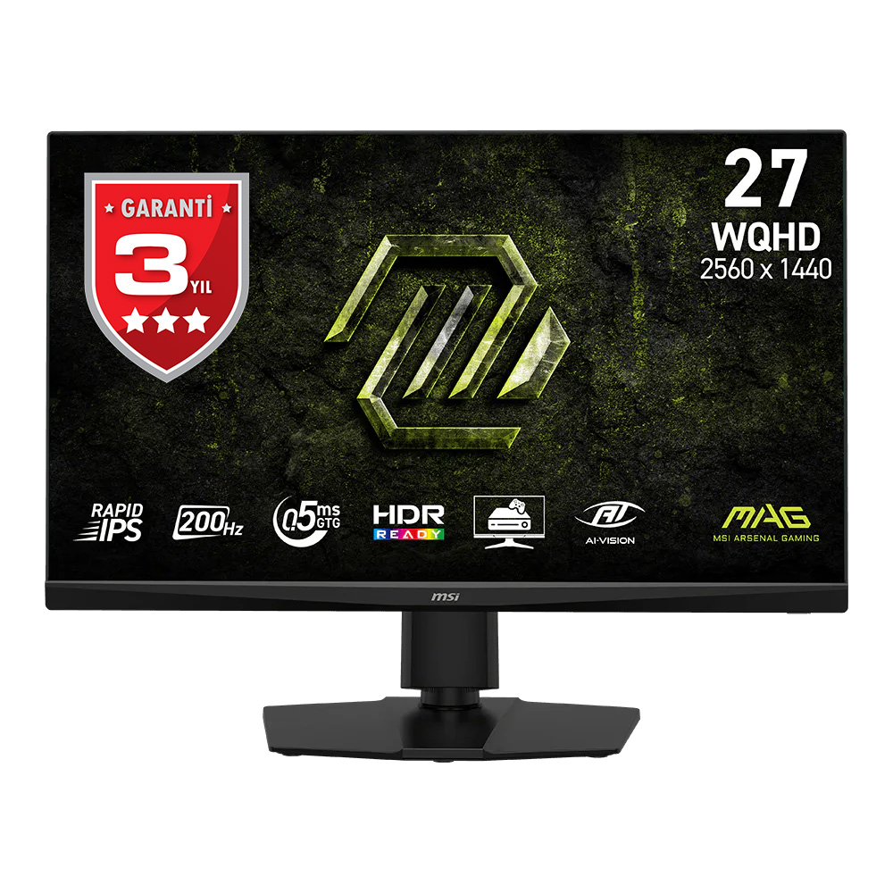 MSI 27" RAPID IPS MAG 272QPF E20 0.5MS 200HZ HDMI-DP Pivot Gaming Monitör 2560x1440