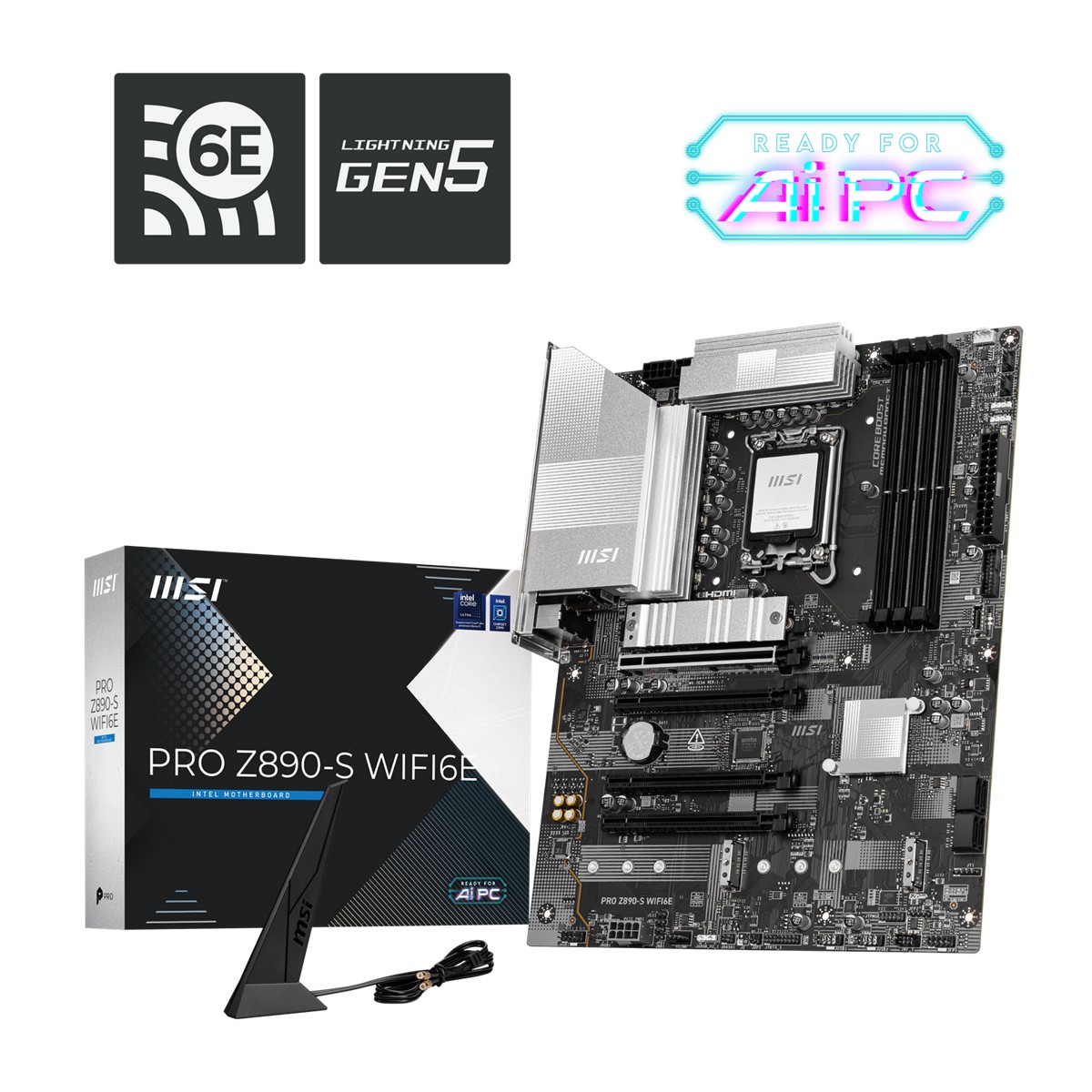 MSI PRO Z890-S WIFI6E DDR5 HDMI-DP TYPEC PCIE 5.0 1851p ATX ikinci görünüm
