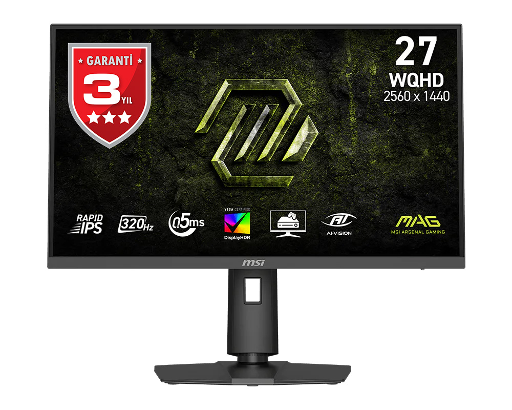 MSI 27" RAPID IPS MAG 274QPF X32 0.5MS 320HZ HDMI-DP Gaming Monitör 2560x1440