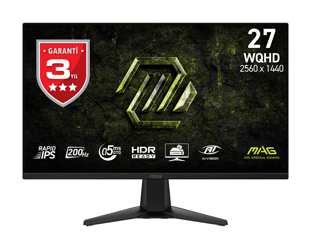 MSI 27" RAPID IPS MAG 275QF E20 0.5MS 200HZ HDMI-DP Pivot Gaming Monitör 2560x1440