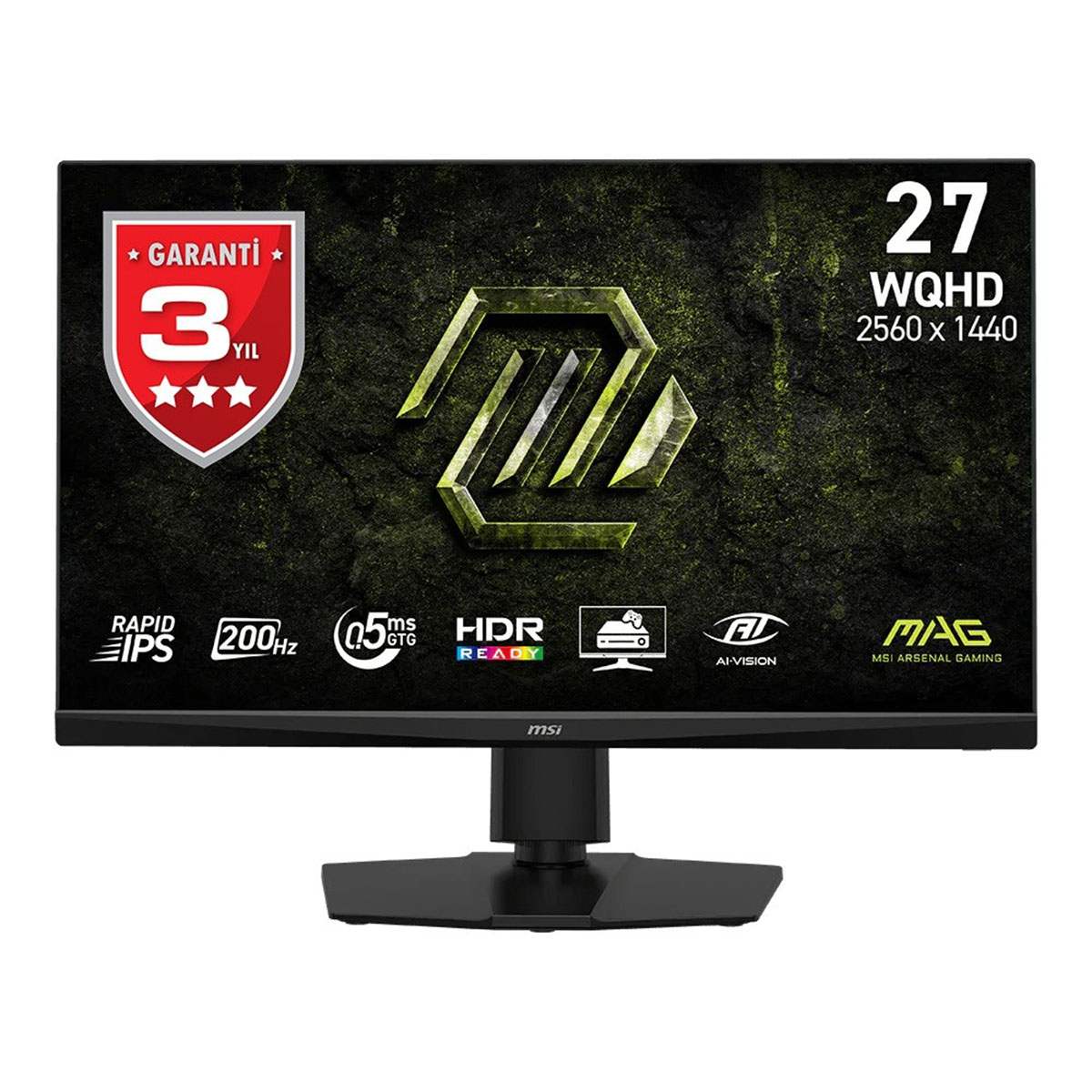 MSI 27" RAPID IPS MAG 275QF E20 0.5MS 200HZ HDMI-DP Pivot Gaming Monitör 2560x1440