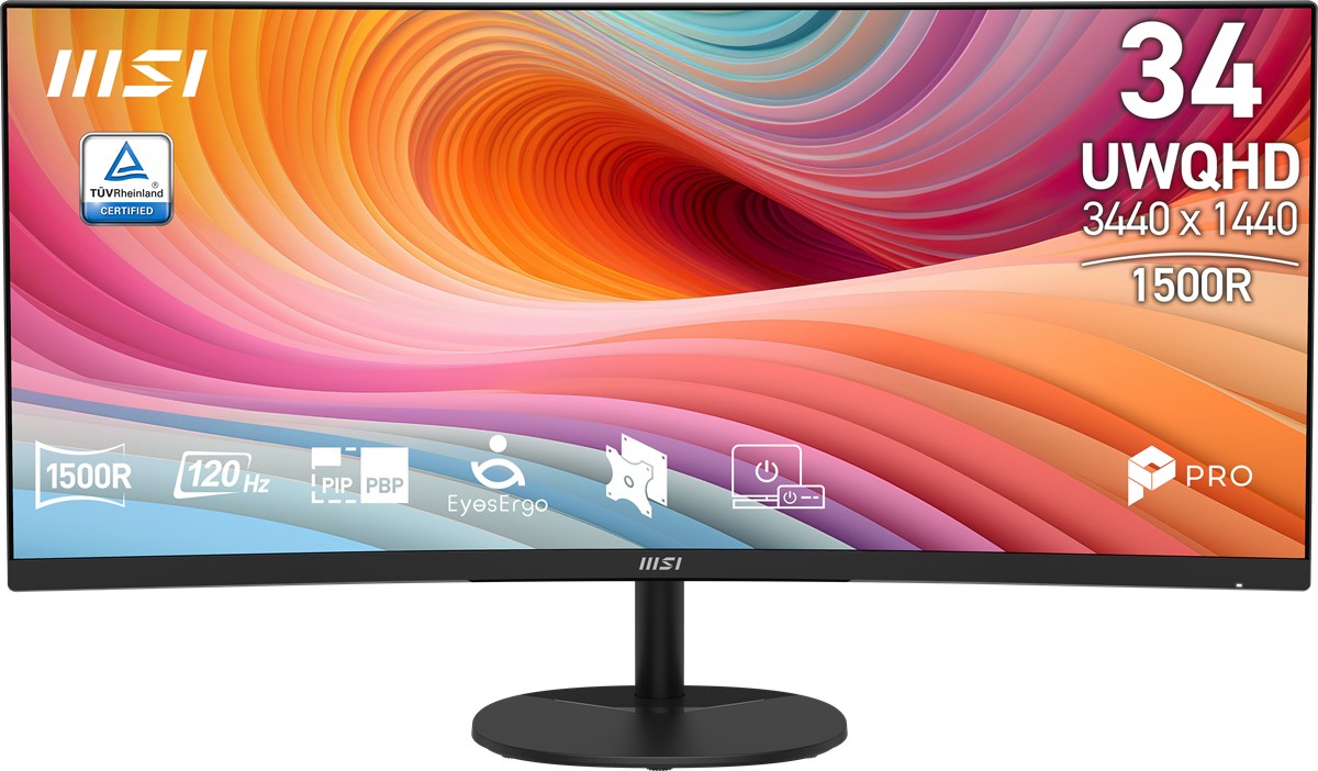 MSI 34" VA PRO MP341CQ E12 4MS 120HZ HDMI-DP Kavisli Kurumsal Monitör 3440x1440
