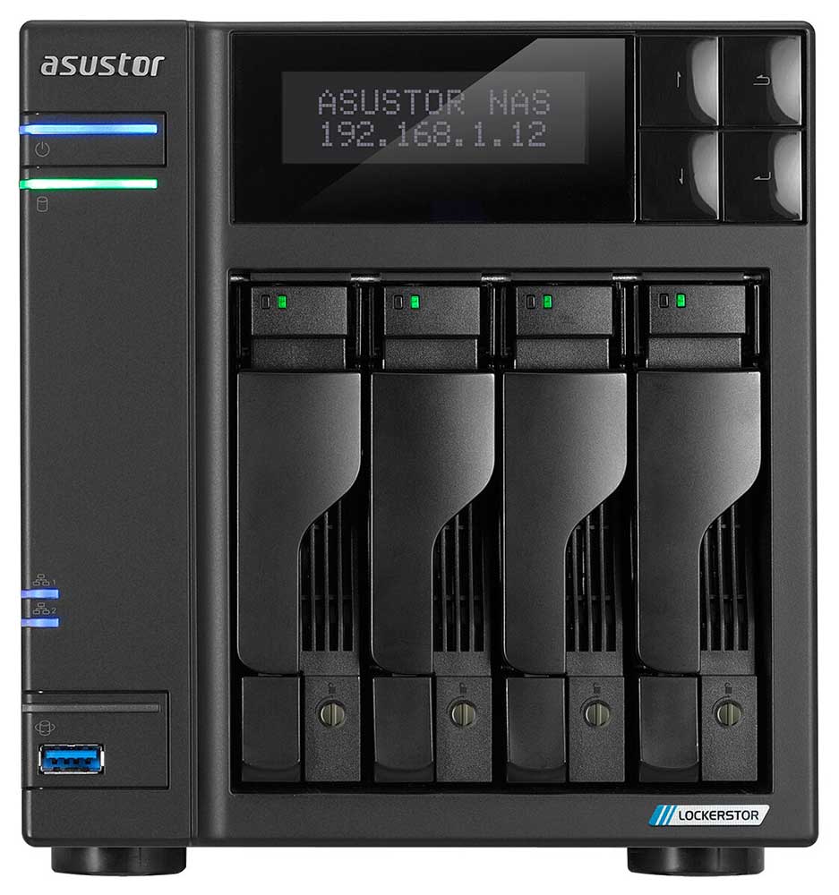 ASUSTOR 4diskli Celeron QC- 4GB RAM-2-2.5GbE Nas Server AS6704T v2