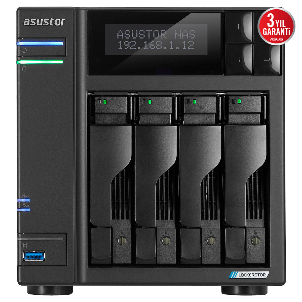 ASUSTOR 4diskli Celeron QC- 4GB RAM-2-2.5GbE Nas Server AS6704T v2 ikinci görünüm