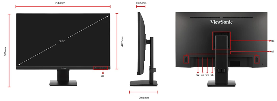 VIEWSONIC 34" VA VG3419C-2 VS20781 3.5MS 120HZ HDMI-DP TYPEC RJ45 Kavisli Docking Monitör 3440x1440
