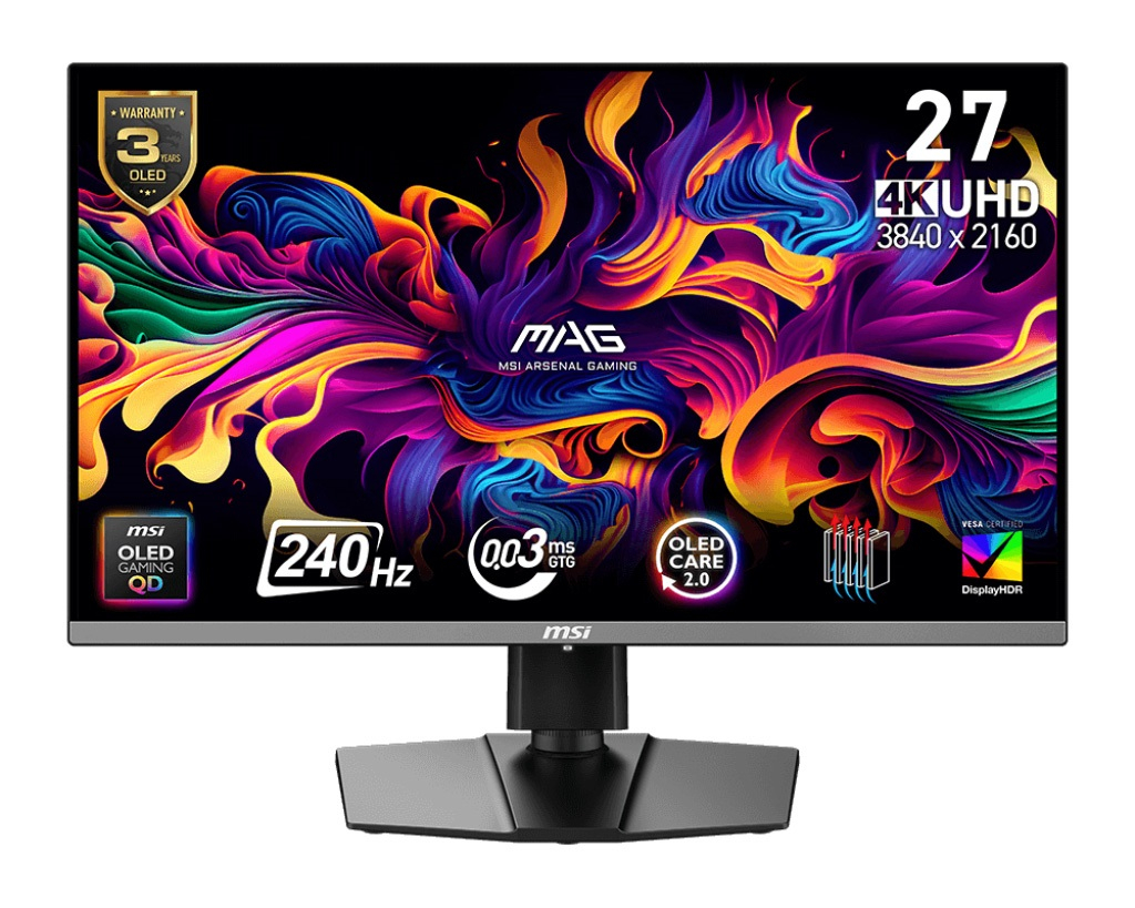 MSI 27" MAG 272UP QD-OLED E16 0.03MS 165HZ HDMI-DP Gaming Pivot Monitör 3840x2160